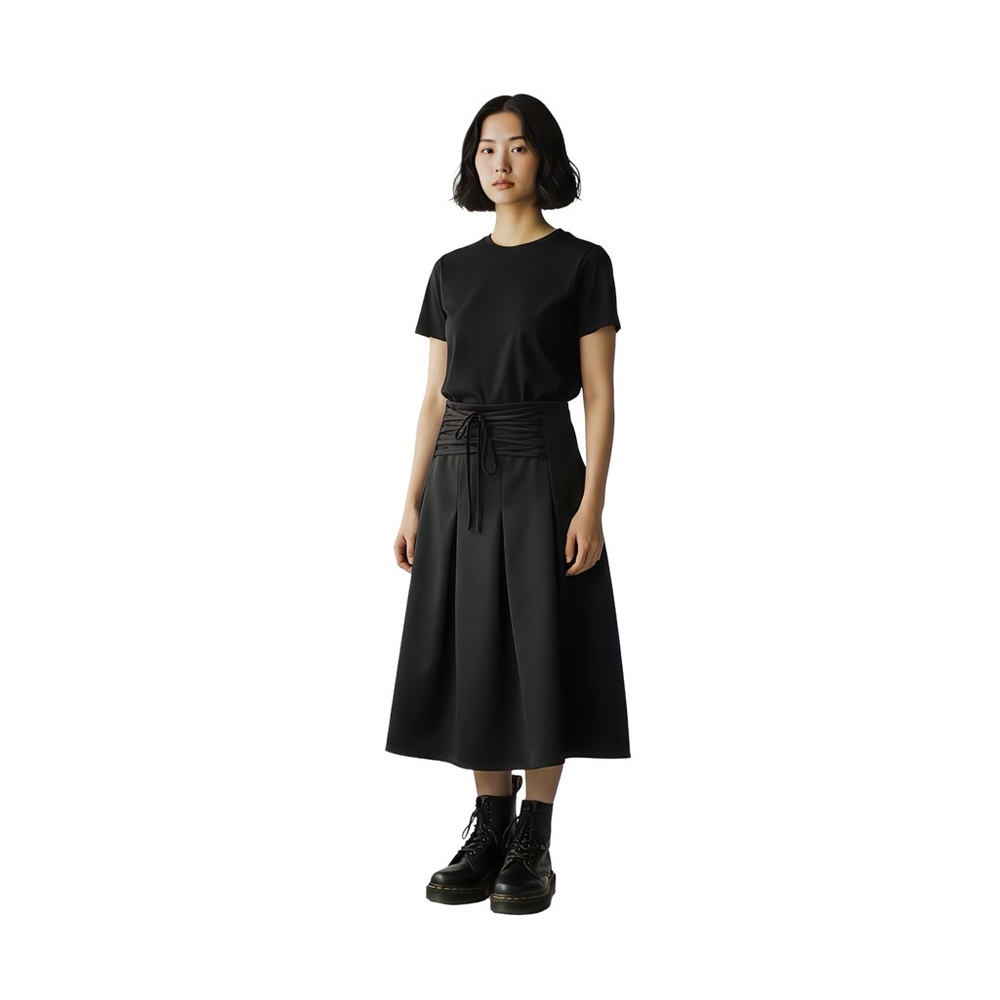 NWT Satin High Waist Lace-up Corset Skirt